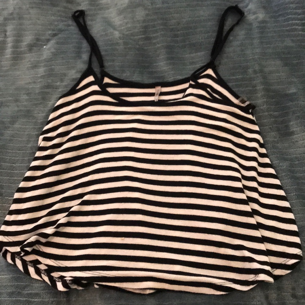 Black and white striped blouse